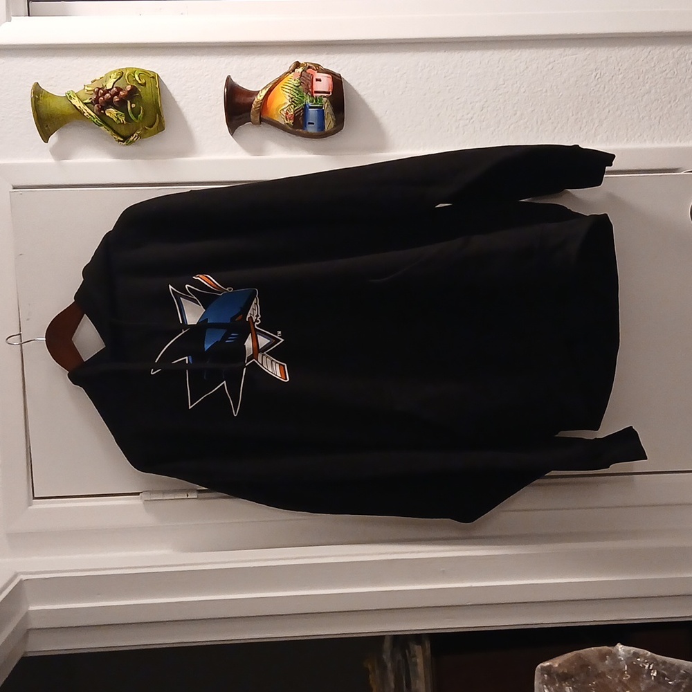 Sharks Black Hooded Sweat Shirt
